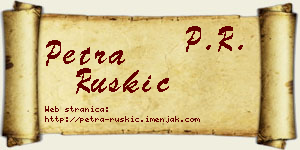 Petra Ruškić vizit kartica